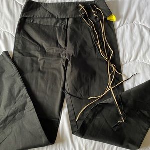 High Waisted Boot Cut Black Pants (Juniors)